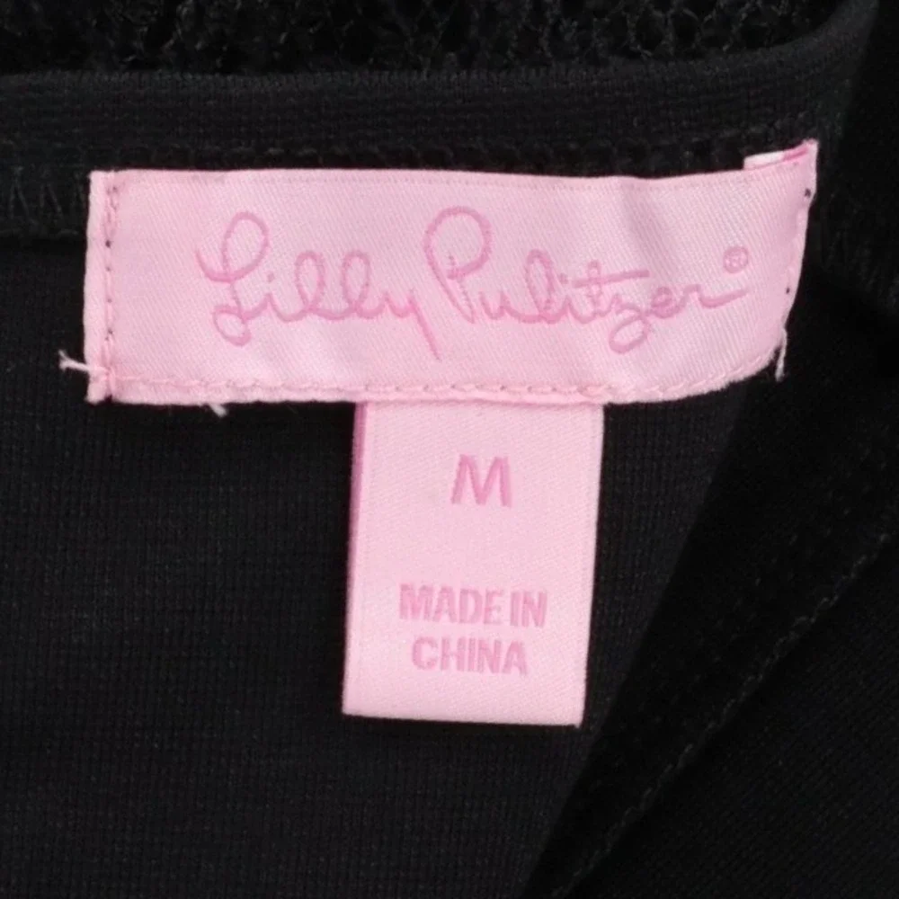 Lilly Pulitzer Rhea Lace Dress Sleeveless A-Line Mini Black Medium NWT - Picture 8 of 11